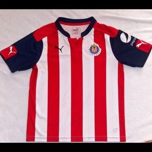 PUMA Chivas Mexican Soccer Home Jersey Youth Sz L